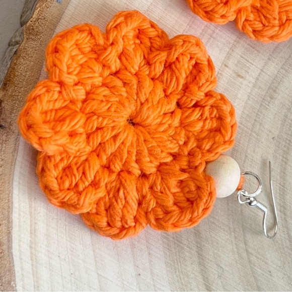 Crochet Beaded Fall Earrings - Picture 7 of 8
